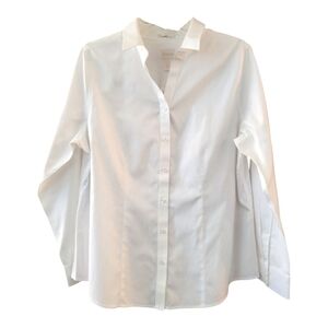 Chico's White Button Down Shirt - Size 2 (L)